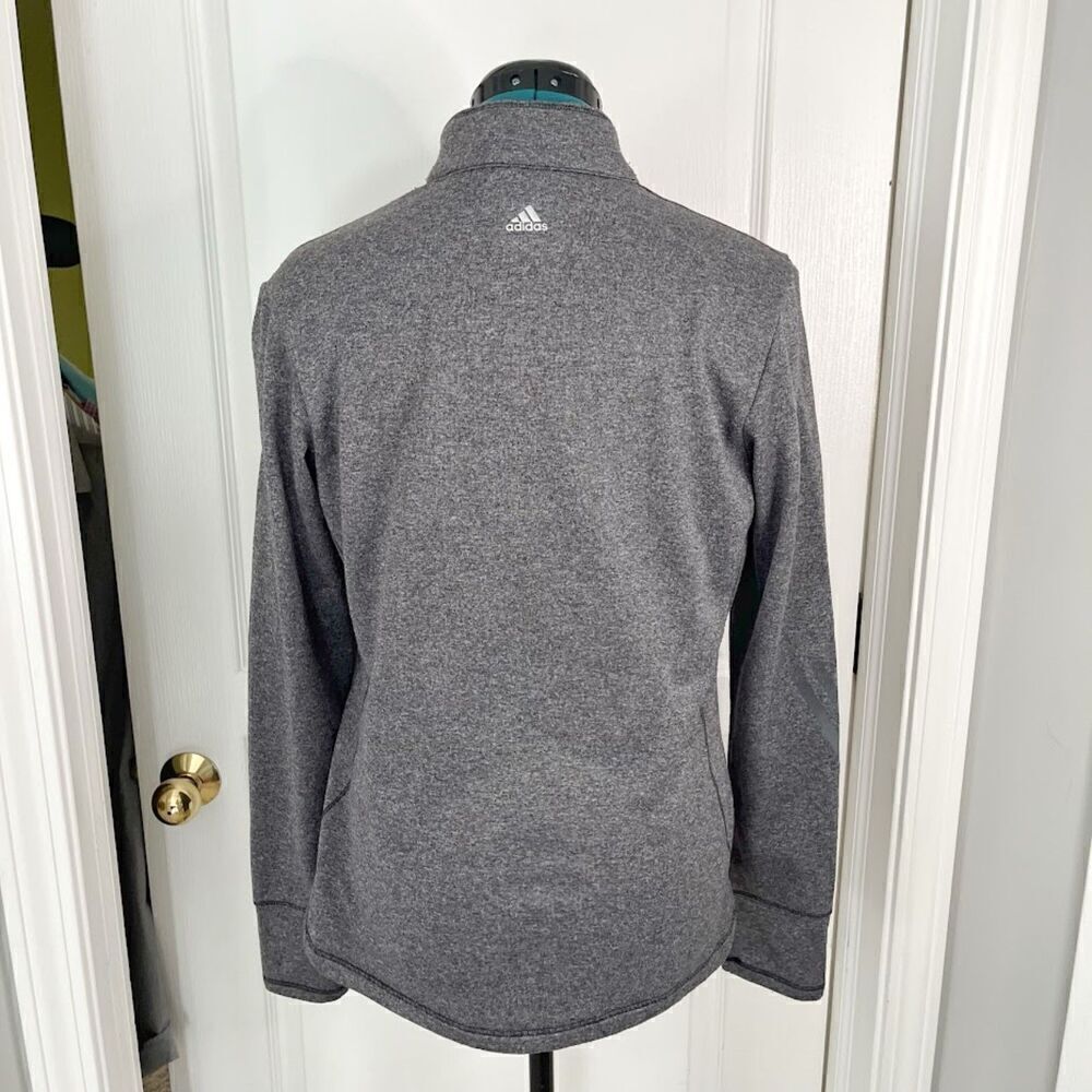 Adidas 1/2 Zip Long Sleeve Fitted Pullover Sweatshirt Jacket - Picture 11 of 14